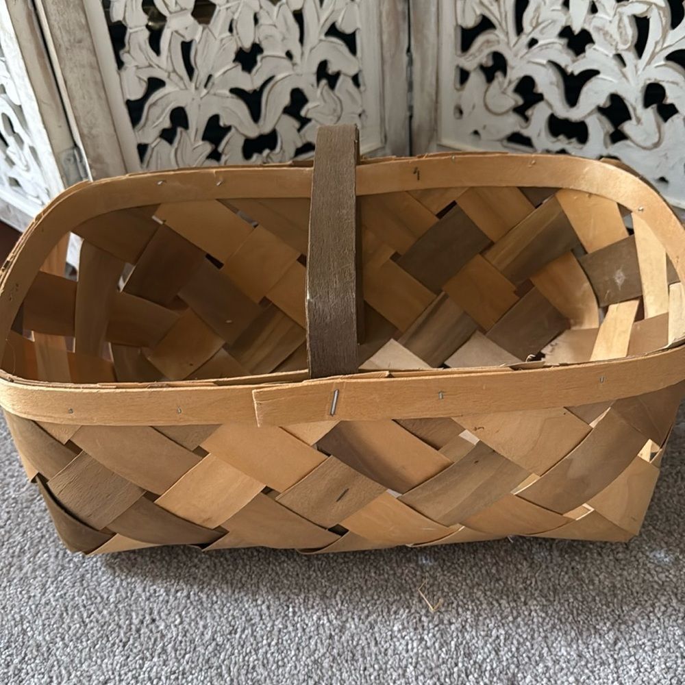 Woven Tan and Brown Basket
